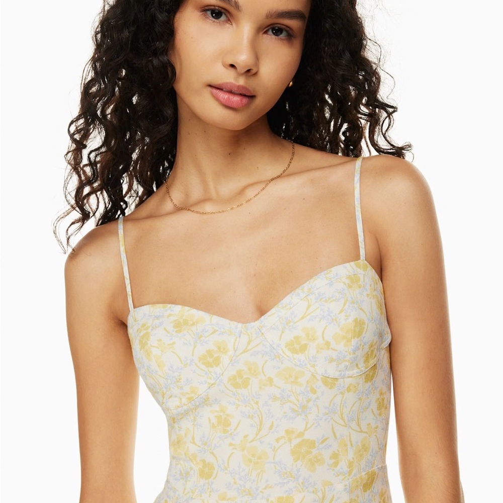 Aritzia Sunday best viola yellow floral midi dress - Picture 3 of 8